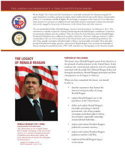 the legacy of ronald reagan