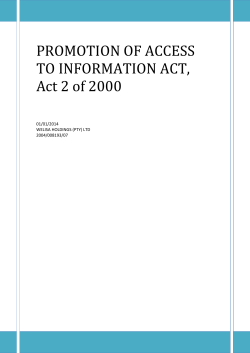 PROMOTION OF ACCESS TO INFORMATION ACT, 2 of 2000