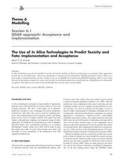 The Use of In Silico Technologies to Predict Toxicity and Fate