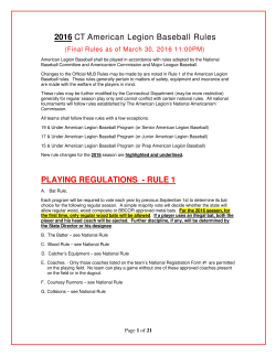 2016 CT American Legion Baseball Rules PLAYING