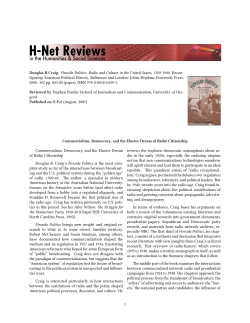 Commercialism, Democracy, and the Elusive Dream of Radio