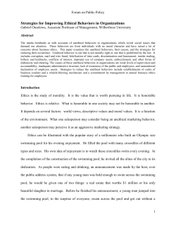 Strategies for Improving Ethical Behaviors in Organizations