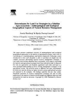 Determinants for land use strategies in a sahelian agro