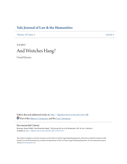 And Wretches Hang? - Yale Law School Legal Scholarship Repository