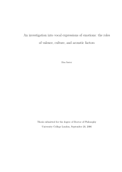 An investigation into vocal expressions of emotions: the roles of
