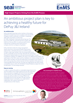 An ambitious project plan is key to achieving a healthy future