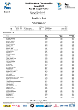 Entries book - OMEGA Timing