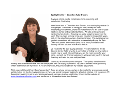 Spotlight is On --- Diane Iten Auto Brokers Buying a vehicle can be