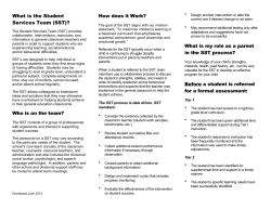 What is the Student Services Team (SST)? Who is on the team
