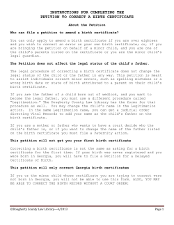 instructions for completing the petition to correct a birth certificate