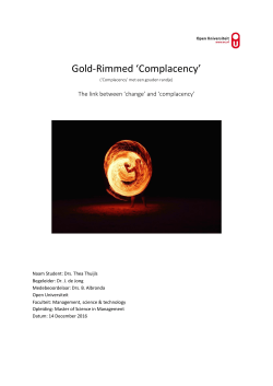 Gold-Rimmed `Complacency` - DSpace Open Universiteit