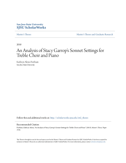 An Analysis of Stacy Garrop`s Sonnet Settings for Treble Choir and