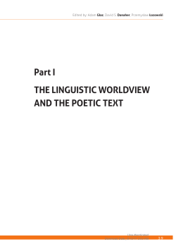 Part I THE LINGUISTIC WORLDVIEW AND THE POETIC TEXT