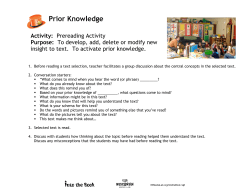 Prereading Activity Lesson Plan