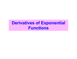 Derivatives of Exponential Functions