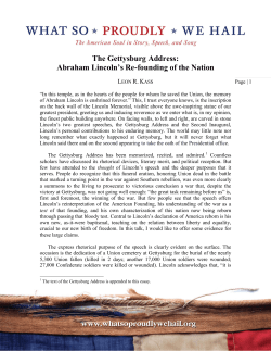 The Gettysburg Address: Abraham Lincoln`s Re