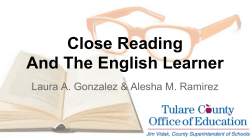 Close Reading And The English Learner