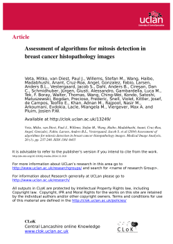Article Assessment of algorithms for mitosis detection in breast