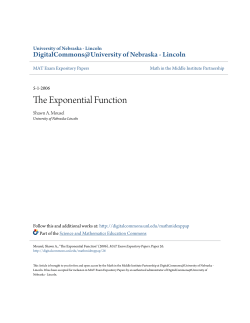 The Exponential Function - DigitalCommons@University of