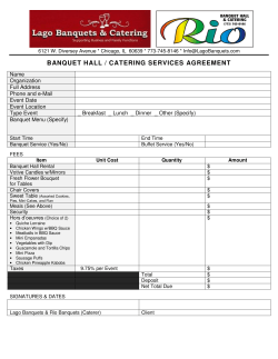 banquet hall / catering services agreement