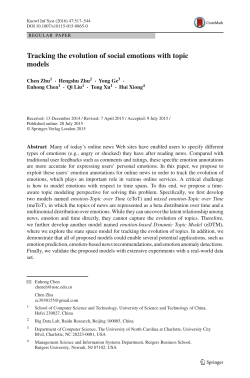 Tracking the evolution of social emotions with topic models