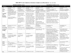 Curriculum (K-5) - Cary Christian School