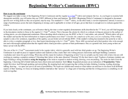 Beginning Writer`s Continuum - Institute for Community Inclusion