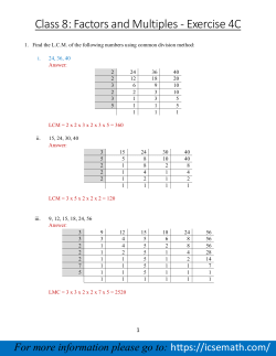 Class 8: Factors and Multiples - Exercise 4C