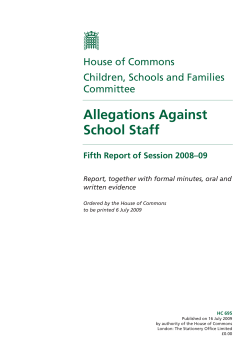 Allegations Against School Staff
