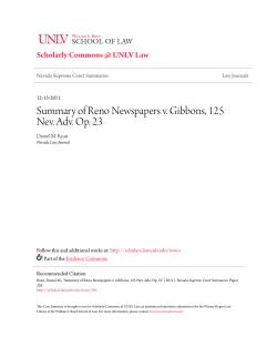 Summary of Reno Newspapers v. Gibbons, 125 Nev. Adv. Op. 23