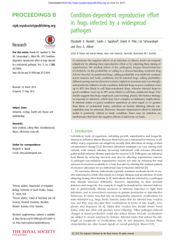 Condition-dependent reproductive effort in frogs infected by a