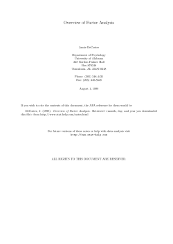 Overview of Factor Analysis - Stat