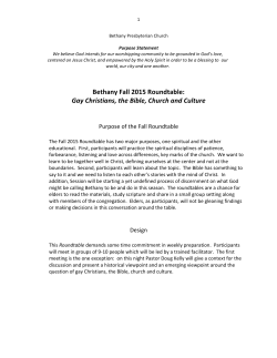 Bethany Fall 2015 Roundtable: Gay Christians, the Bible, Church