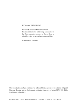 RIVM rapport 711701035 Ecotoxicity of toxicant mixtures in soil