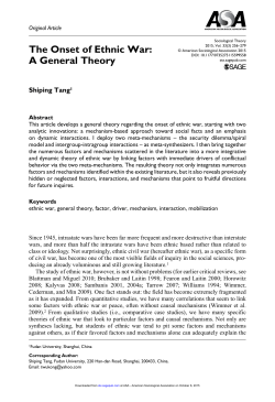 The Onset of Ethnic War: A General Theory