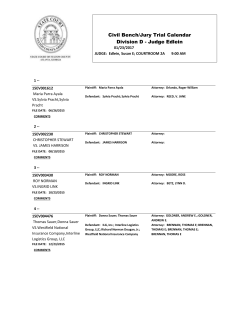 Civil Bench/Jury Trial Calendar Division D