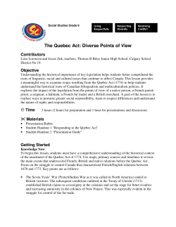 The Quebec Act: Diverse Points of View