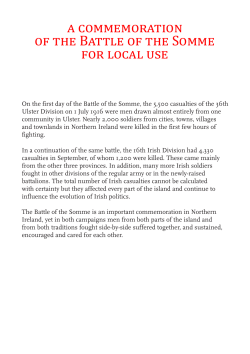 a commemoration of the Battle of the Somme for local use