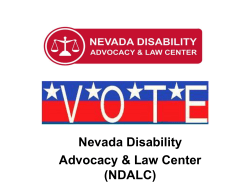 NDALC Voting Presentation - Nevada Disability Advocacy and Law