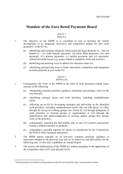 Mandate of the Euro Retail Payments Board