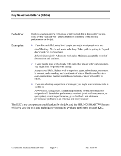 Key Selection Criteria Interview Guides