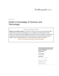 Public`s Knowledge of Science and Technology