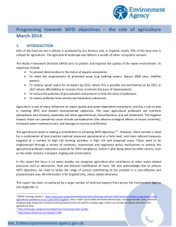 Progressing towards WFD objectives &ndash; the role of