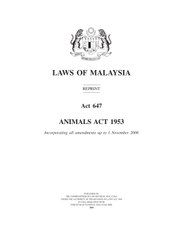 Act 647 ANIMALS ACT 1953