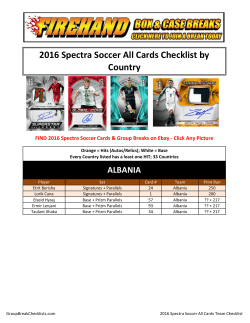 2016 Spectra Soccer - groupbreakchecklists.com