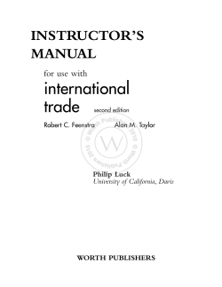 Feenstra Int. Trade book