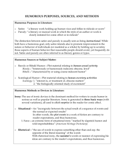 humorous purposes, sources, and methods