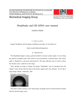 Drop Snake Analysis Software Manual