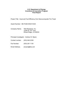 Improved Fuel Efficiency from Nanocomposite Tire Tread