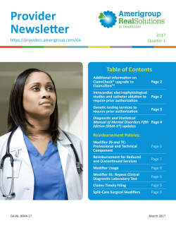 2017 Quarter 1 Provider Newsletter